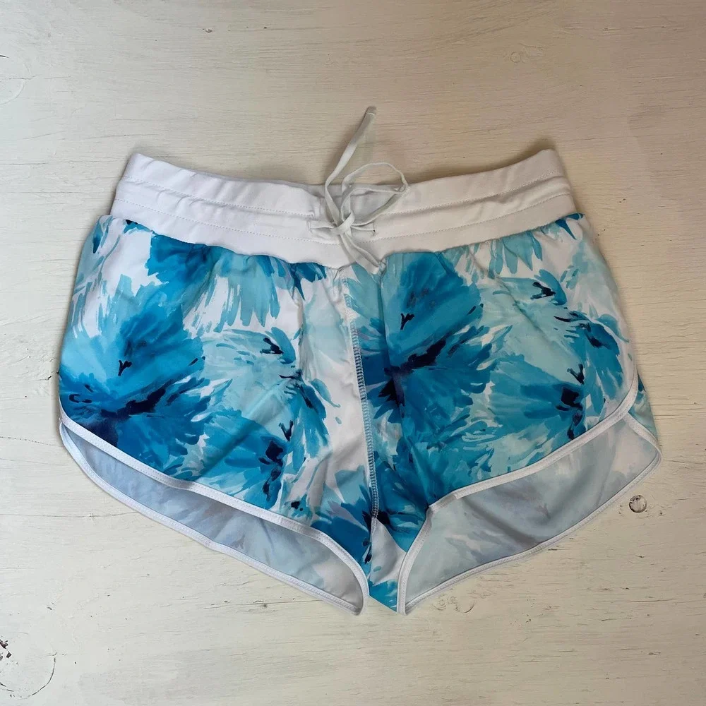 Fabletics Athletic Shorts Blue Floral Print Size XS - Picture 1 of 4